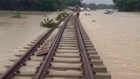 বন্যায় ব্যাপক ক্ষতির মুখে চট্টগ্রাম-কক্সবাজার রেললাইন প্রকল্প