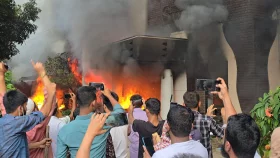 ধানমন্ডির ৩২ নম্বরে বঙ্গবন্ধু ভবনে আগুন