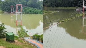 পানির নিচে রাঙ্গামাটির ঝুলন্ত সেতু, সংস্কারের দাবি