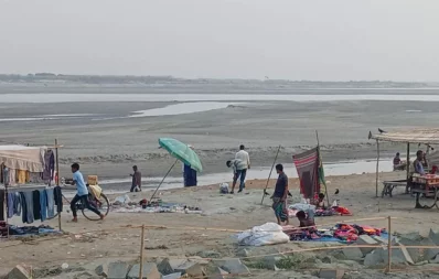 নদে চর জেগে উঠায় বন্ধ হয়ে গেছে দুই শতাধিক পরিবারের মাছধরা/ইউএনবি