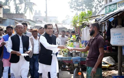 ১ জানুয়ারি যশোরে কাজী নাবিলের গণসংযোগ/ঢাকা ট্রিবিউন