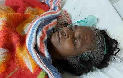 রাজশাহী মেডিকেল কলেজ হাসপাতালে চিকিৎসাধীন বুলু বেগম/সংগৃহীত