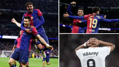 বায়ার্নের পর এবার রিয়াল মাদ্রিদকেও উড়িয়ে দিয়েছে হান্সি ফ্লিকের বার্সেলোনা। ছবি: কোলাজ/ইউএনবি
