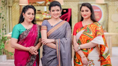 &lsquo;রাঁধুনী-র রান্নাঘর: বাংলার সেরা ১০০ রেসিপি&rsquo; অনুষ্ঠানের সেটে নাবিলা/সৌজন্য